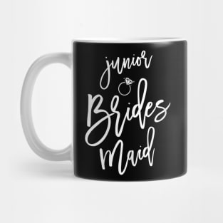 Jr Bridesmaid Shirt Handwritten Ring Navy Blue Mug